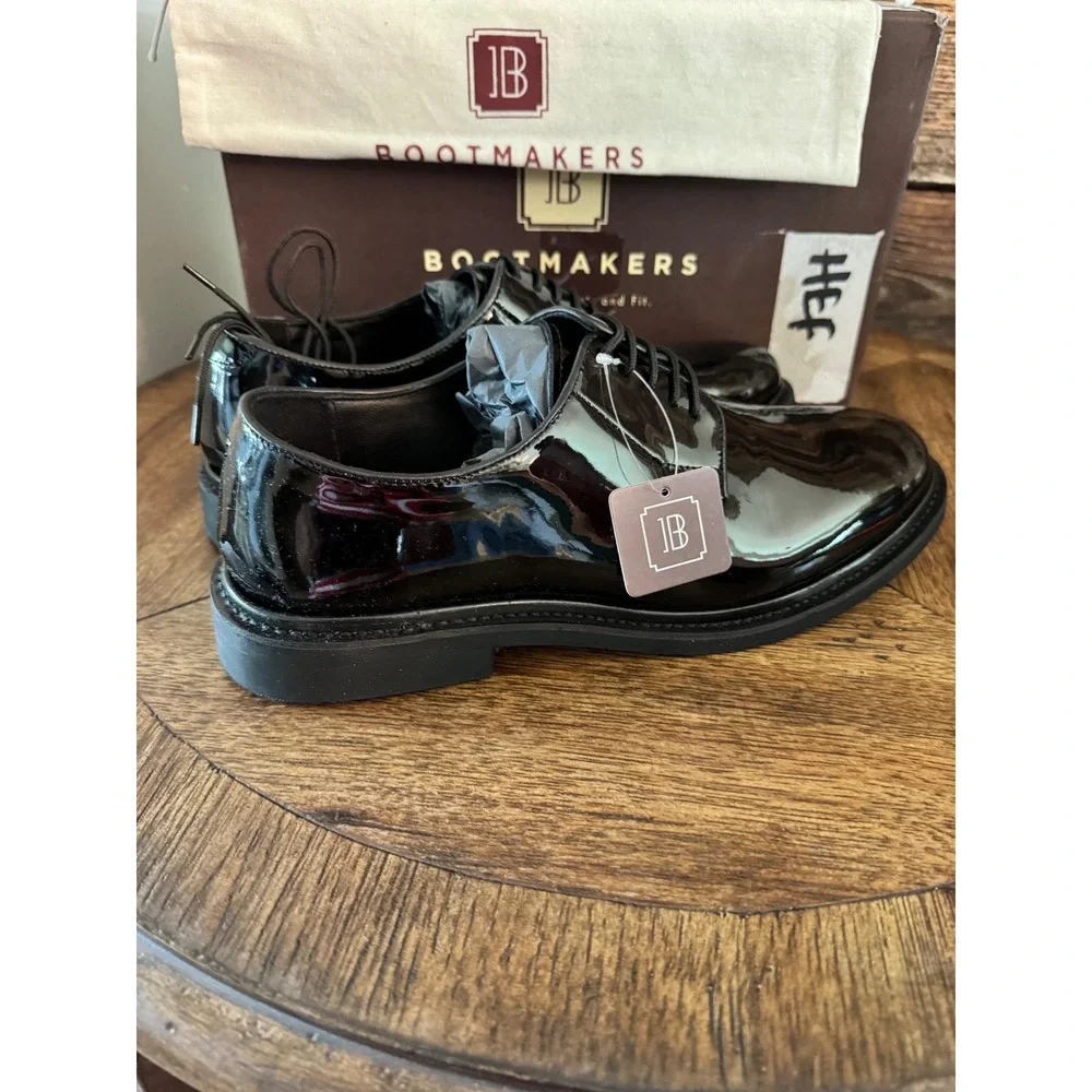 JB Bootmakers Derby Stay Shine Mens Black Patent Leather Dress Shoes 11.5 D